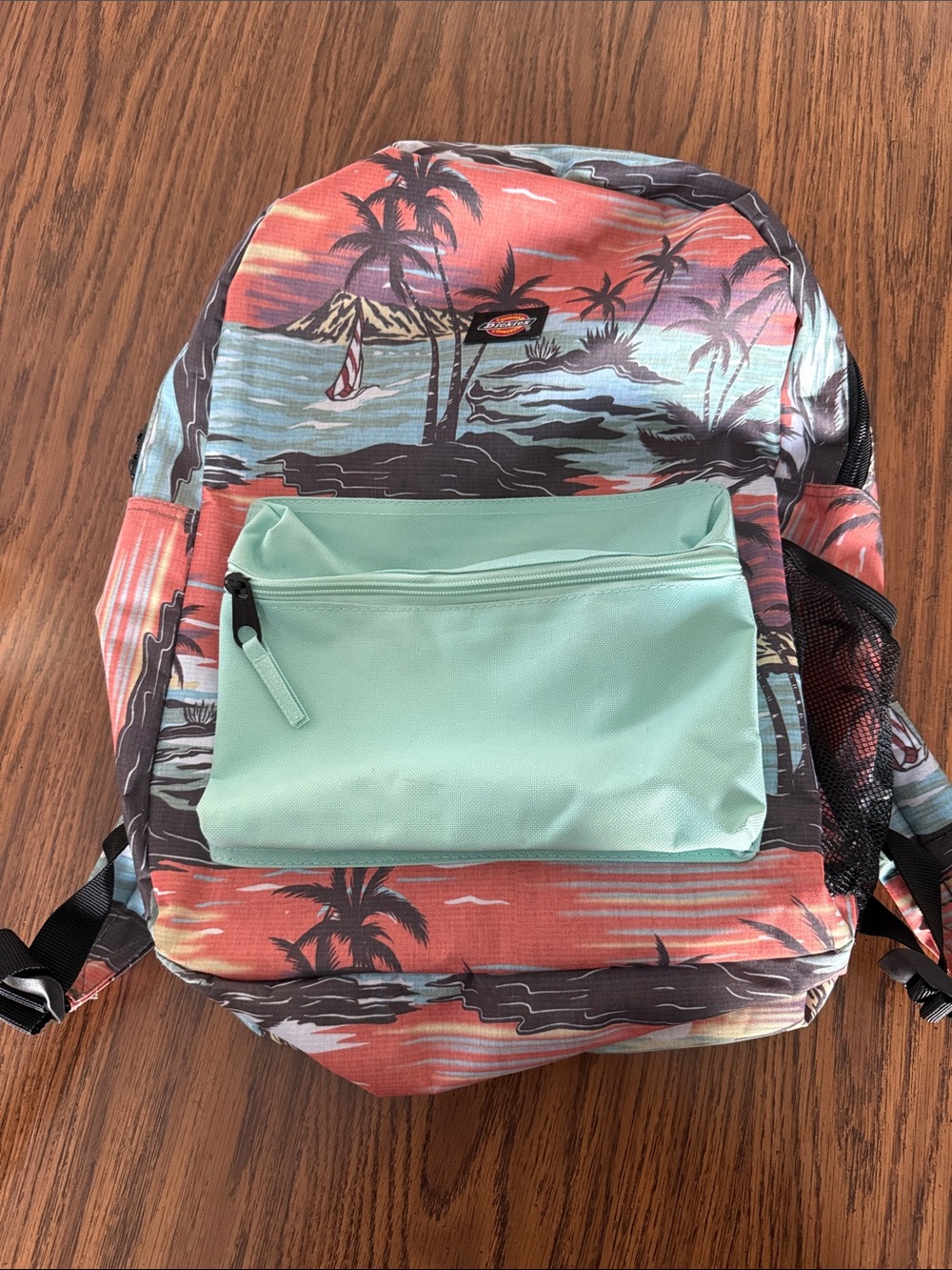 Dickies Coral & Mint Tropical Print Backpack